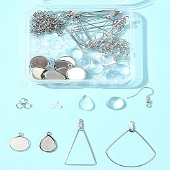 DIY トライアングル＆ファン 304 ステンレススチール ダングルイヤリング作成キット  ステンレス鋼色  4~40x4~32.5x0.7~6.5mm  穴：1.2~3.8mm&nbsp;DIY-FS0007-85