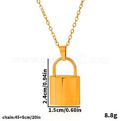 女性用304ステンレススチールロックペンダントネックレス  18KGP本金メッキ  17.72インチ（45cm）&nbsp;XV2991-2