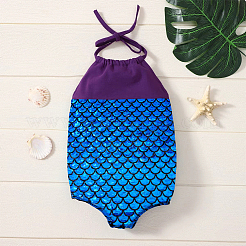 Sparkly Hologram Spandex Mermaid Printed Fish Scale Fabric&nbsp;DIY-WH0304-587A