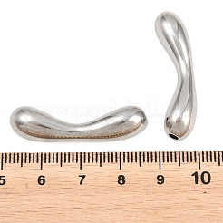 304ステンレススチールビーズ  カーブチューブ  ステンレス鋼色  35x8x6mm  穴：2.5mm&nbsp;STAS-A144-03A-P
