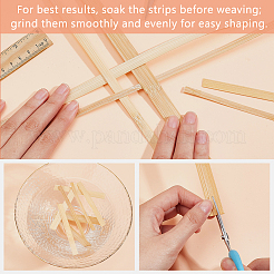 4Pc 4 Styles Flat Natural Bamboo Wicker Strips&nbsp;WOOD-FG0001-38A