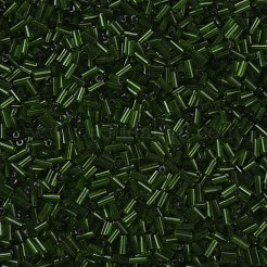 透明なガラスラッパビーズ  丸い穴  濃い緑  3~8x2mm  穴：0.7mm  約450g /ポンド&nbsp;SEED-N005-001-C05