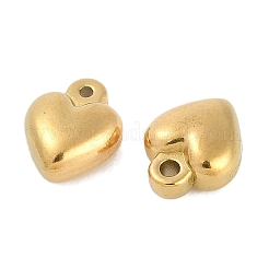 イオンプレーティング（IP）304ステンレススチールチャーム  18KGP本金メッキ  ハート  10x8x4.5mm  穴：1mm&nbsp;STAS-R135-01G-02