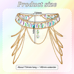 Rhinestone Cup Chains Belts&nbsp;AJEW-WH0470-61G