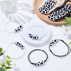 20Pcs 2 Colors Plastic Football Braided Bead Bracelet&nbsp;BJEW-SP0001-19