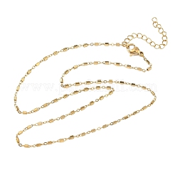 女性用1.5mm 304ステンレススチール製直方体リンクチェーンネックレス  イオンプレーティング（ip）  ゴールドカラー  15.75インチ（40cm）&nbsp;NJEW-G201-03G