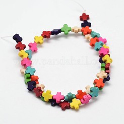 Greek Cross Synthetic Turquoise Beads Strands&nbsp;G-M150-15