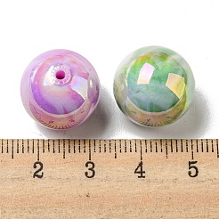 紫外線めっきアクリルビーズ  ラウンド  ミックスカラー  16x15mm  穴：1.8mm&nbsp;PACR-C006-08