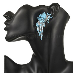 Glass Seed Beads Stud Earrings for Women&nbsp;EJEW-MZ00760