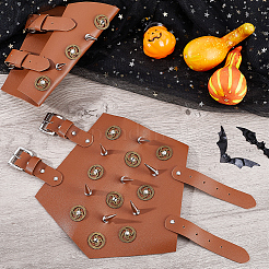 Imitation Leather Punk Style Cuff Wristband for Bikers&nbsp;AJEW-WH0258-905A