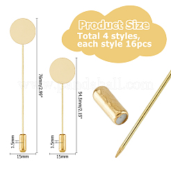 DIYブローチ製作キット  真鍮とステンレススチールのラペルピンを含む  ミックスカラー  54.5~76x15x1.5mm  16個/スタイル&nbsp;DIY-HS0002-12
