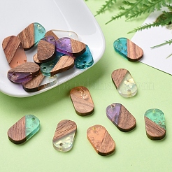 Transparent Resin & Walnut Wood Pendants&nbsp;RESI-CJ0001-96