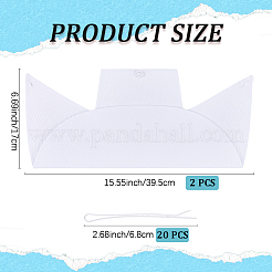 綿ナースハット2個  合金ヘアバレッタ20個付き  ホワイト  380x270x2mm&nbsp;AJEW-CN0005-18