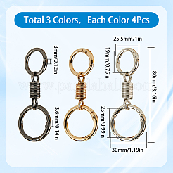 12Pcs 3 Colors Nordic Retro Zinc Alloy Double Spring Ring Clasps&nbsp;FIND-SC0012-87A