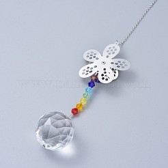 Crystals Chandelier Suncatchers Prisms Chakra Hanging Pendant&nbsp;AJEW-I040-06P