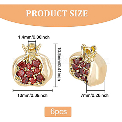 Brass Micro Pave Chocolate Cubic Zirconia Charms&nbsp;KK-BC0009-05