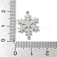 変色しない304ステンレススチールコネクタチャーム  クリスマススノーフレークのリンク  ステンレス鋼色  19x13.5x1mm  穴：1.2mm&nbsp;STAS-P344-03P