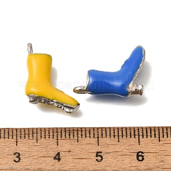 合金エナメルチャーム  プラチナ  靴のチャーム  ミックスカラー  17.5x6x14mm  穴：1.2mm&nbsp;FIND-C065-06P