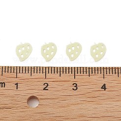 プラスチックスパンコールビーズ  マットなスタイル  縫製工芸品の装飾  苺  緑黄  7x6x0.3mm&nbsp;PVC-R024-05B