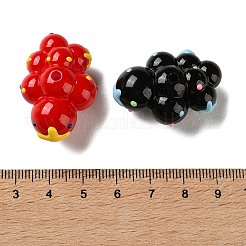 不透明なアクリルエナメルビーズ  手描きのビーズ  雲  ミックスカラー  34x24x17mm  穴：2.5mm&nbsp;OACR-P038-03A-M