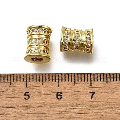 Brass Micro Pave Clear Cubic Zirconia European Beads&nbsp;ZIRC-I070-139G