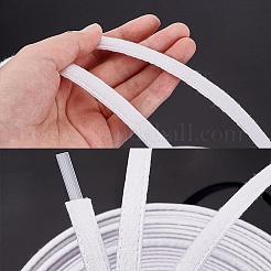 フラットコットンリボン  縫製アクセサリー  ホワイト  3/8インチ（11mm）  約16.40ヤード（15m）/ロール&nbsp;OCOR-WH0073-51B