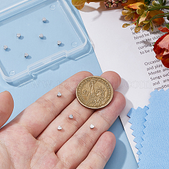 10 個 925 スターリングシルバービーズ  ハート  ニッケルフリー  s925スタンプあり  プラチナメッキ  3.3x3.1x2.5mm  穴：1.2mm&nbsp;STER-DC0001-58P