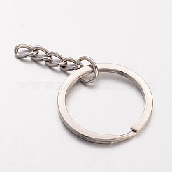 アイアン製キーリング  キーホルダー留め金のパーツ  プラチナ  30x2mm  内径：25mm&nbsp;X-IFIN-H040-N
