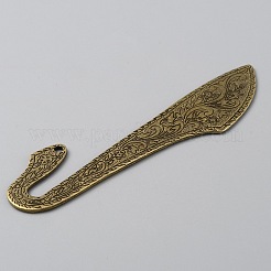 合金ブレードヘアスティック  女性のためのヘアアクセサリー  アンティークブロンズ  114x35x1.5mm  穴：3mm&nbsp;MRMJ-WH0077-100B-AB
