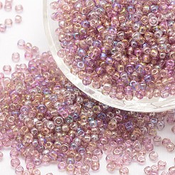 12/0 ラウンドガラスシードビーズ  グレードA  透明色の虹  ロージーブラウン  1.8~2.0mm  穴：0.8mm  約28000個/ポンド&nbsp;SEED-J011-F12-176