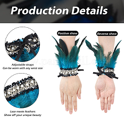 Feather Bracelets Wrist Band&nbsp;BJEW-WH20002-16A