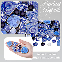 500G 4 Styles Mosaic Tiles Porcelain Cabochons&nbsp;DIY-SP0007-74