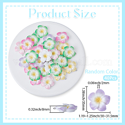不透明樹脂ペンダント30個  プラチナの鉄製ループ付きの花  ミックスカラー  34~35x30~31.5x7.5~8mm  穴：2mm&nbsp;RESI-BM0001-01