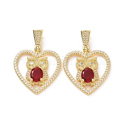 Brass Micro Pave Clear Cubic Zirconia Pendants&nbsp;ZIRC-F134-18G-01