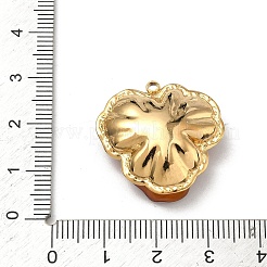 304ステンレスペンダント  アクリルと  花のチャーム  PVD真空メッキ  18KGP本金メッキ  チョコレート  25x25x10mm  穴：1.8mm&nbsp;STAS-C174-15G-03
