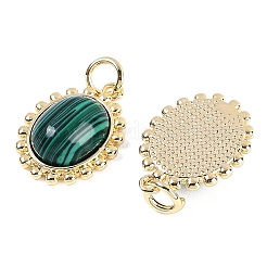 Synthetic Malachite Oval Pendants&nbsp;KK-U043-46G-C
