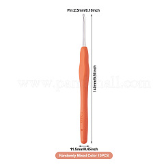 TPRハンドルアルミかぎ針針  ミックスカラー  140x11.5mm  ピン：2.5mm  10個/セット&nbsp;TOOL-TA0001-13F