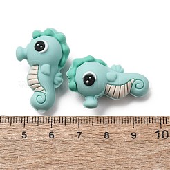 シリコーン焦点ビーズ  タツノオトシゴ  アクアマリン  30x29.5x15mm  穴：3mm&nbsp;SIL-F021-02B