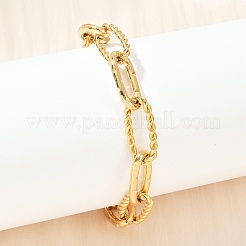 304 Stainless Steel Paperclip Chain Bracelets for Women Men&nbsp;BJEW-Z143-24G