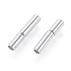 プラチナメッキ真鍮バヨネットクラスプ  ジュエリーには完璧な結末  14x3mm  穴：2mm&nbsp;X-KK646-3