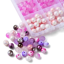 DIY ラウンドアクリルビーズブレスレットジュエリー作成キット  ミックスカラー  7.5~8x0.8~8x0.8~8mm  穴：1~2mm&nbsp;DIY-FS0007-40