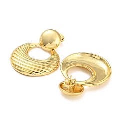 Croissant Shape Rack Plating Brass Dangle Stud Earrings&nbsp;EJEW-K263-04G