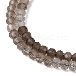 グラデーションカラーの天然スモーキークォーツビーズの連  多面カット  ロンデル  4x3mm  穴：0.8mm  約136個/連  15.35''（39センチメートル）&nbsp;GG-NH0017-A01