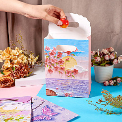 5Pcs 5 Styles Printed Paper Gift Tote Bags&nbsp;ABAG-TA0001-53