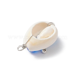 Natural Mixed Cowrie Shell Beads with Eco-Friendly Transparent Acrylic Beads and Tibetan Style Alloy Fairy Wing Beads Pendants&nbsp;PALLOY-JF03814-02