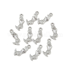 チベット風チャーム  鉛フリー＆カドミウムフリー  人魚  プラチナ  20x8.5x2mm  穴：2mm&nbsp;TIBEP-23830-P-RS