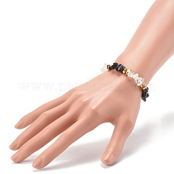 ナチュラルミックスジェムストーンチップビーズストレッチブレスレット  内径：2-1/4インチ（5.8cm）&nbsp;BJEW-JB06332