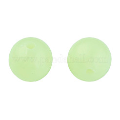 蓄光アクリルビーズ  暗闇で光る  ラウンド  薄緑  16x15.5mm  穴：3mm&nbsp;LACR-N001-001B-01