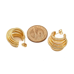 Rack Plating Brass Micro Pave Clear Cubic Zirconia Stud Earrings for Women&nbsp;EJEW-C125-27G