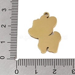 ステンレスペンダント201個  鹿のチャーム  ゴールドカラー  24.5x17.5x1.5mm  穴：1mm&nbsp;STAS-C095-42G